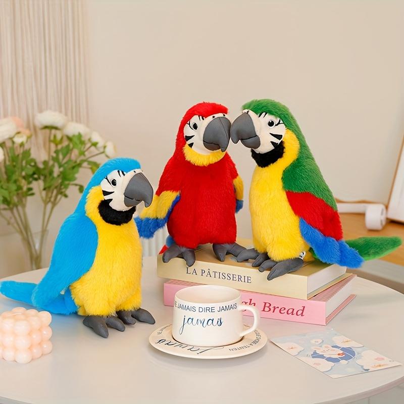 Plush Toy of a Parrot, Cute Fluffy Stuffed Bird, Cartoon-Style Parrot Doll Charming Home Decoration, Perfect Birthday Gift for Kids, Great Present for Halloween and Christmas
