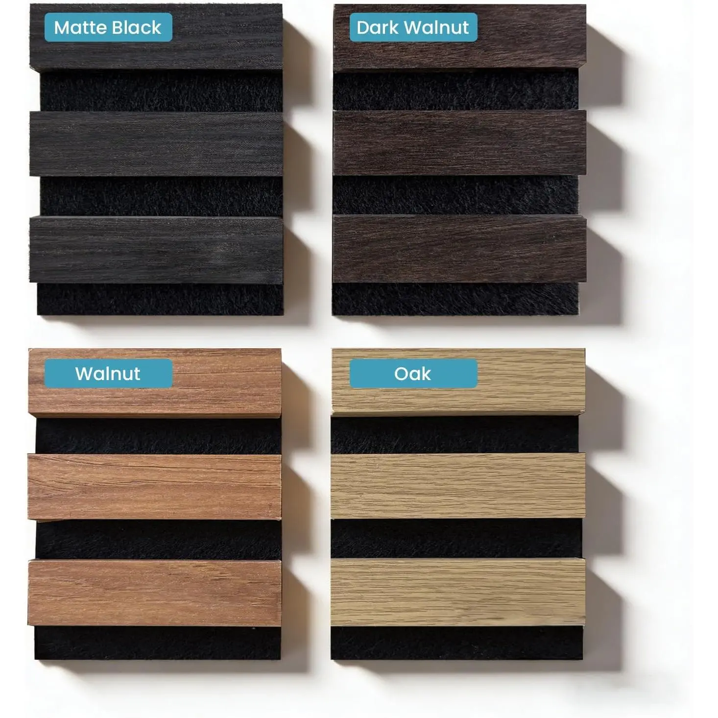 Acoustic  Slat Wall Panels - Sound Proof Panels Noise Reduction for  Office Studio,  Fluted Sound Dampening Absorbing Panels, Samples Pack