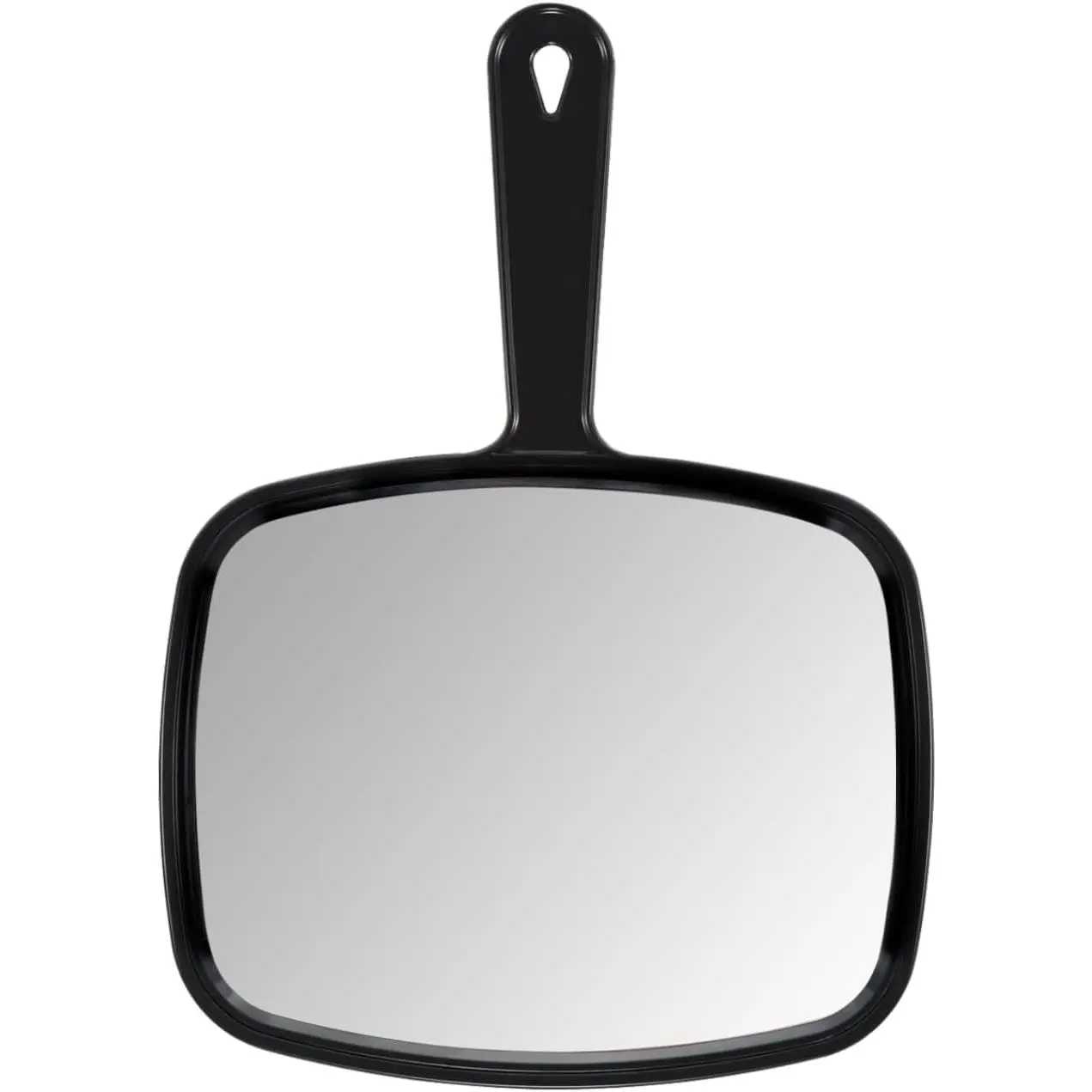 Handheld Lightweight Rectangle Hand Mirror - 9.3" L x 6.7" W Smooth Black Barber Mirror for Bathroom Home Supplies