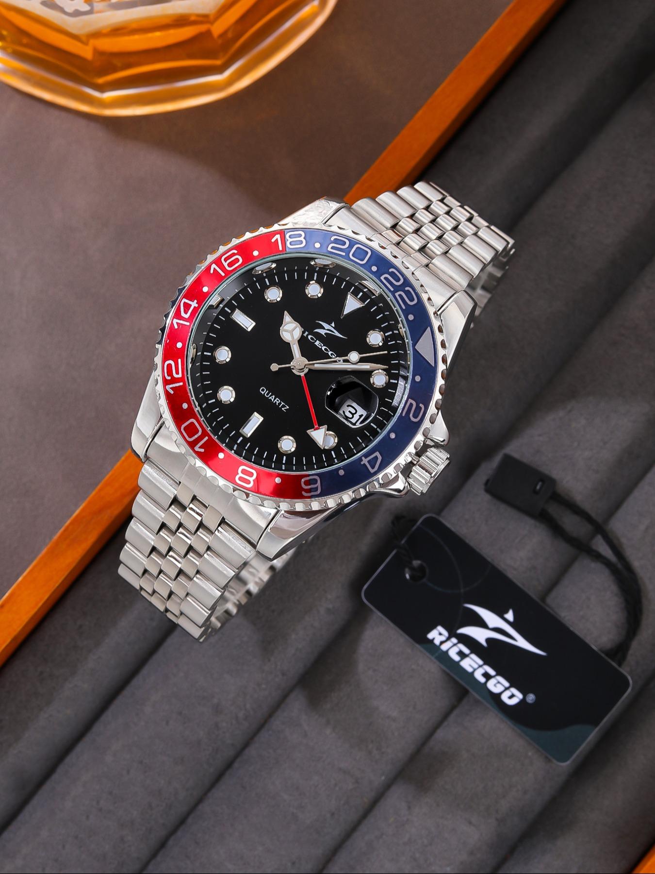 Men's Business Fashion Round Dial Stainless Steel Quartz Wristwatch for Party, Trendy All-match & Exquisite Watch for Birthday Gift with Box Men's Business Fashion Round Dial Stainless Steel Quartz Wristwatch for Party, Trendy All-match & Exquisite Watch for Birthday Gift with Box