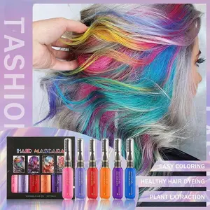 One-Time Hair Dye 6-Pack Set, Colorful Temporary Hair Dye, Quick Dry Waterproof, Suitable for All Hair Types, Party Cosplay Halloween Christmas