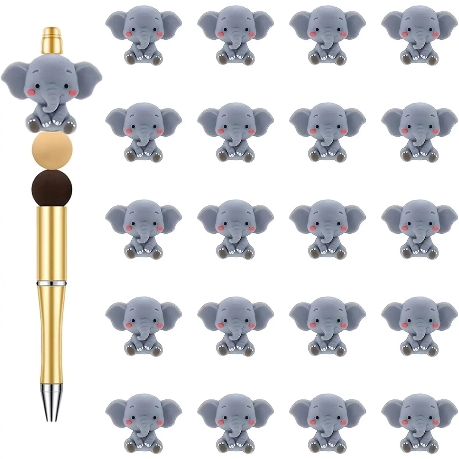 20 Pack Bumble   Focal Beads for Pens Cute  Honeybee Shaped   for Beadale Pen  DIY Crafts Yellow , Flamingos, Elephant, Owl, Chick,