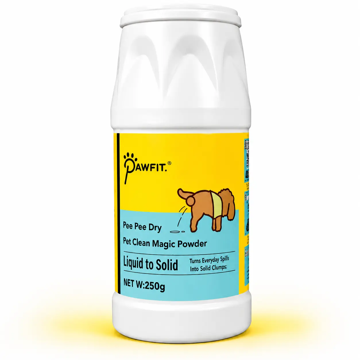 Pet Bio-Liquid Solidifier Powder – Converts Fresh Urine, Vomit & Diarrhea into Dry, Sweepable Solids on Non-Porous Floors Like Tile, Stone & Sealed Hardwood in Under 60 Seconds