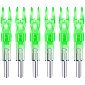 Lighted Nocks for Arrows with .166/G, .204/X, .233/H, .244/S and .246/GT, Bowstring Activation Archery Lighted Nocks (6 Pack)