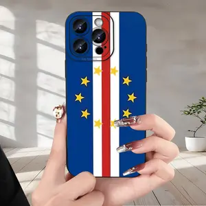 Angel's eye soft phone case with Cape Verde flag element pattern, UV printed TPU phone case, 360 degree all-round protection, suitable for iPhone 17PROMAX 17PRO 17E 16PROMAX 15PROMAX 15 XR X XS 7 8 series smartphones.