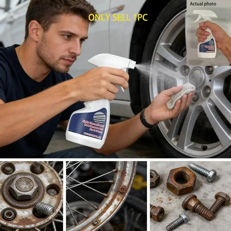 120ML Rust Remover Spray, Concentrated Dissolver Spray, Powerful Metal Rust Removal, Ideal for Household, Bathroom, Kitchen, Garage