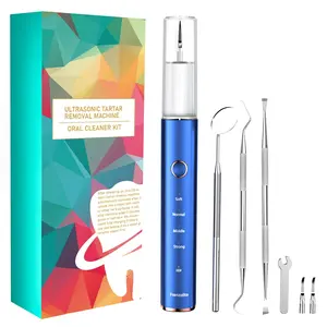 Plaque Remover for Teeth, Dental Calculus Remover & Teeth Cleaning Kit, Electric Tooth Scaler for Tartar Removal, 4Modes Rechargeable Dental Cleaning Tool with LED Light, 3Heads