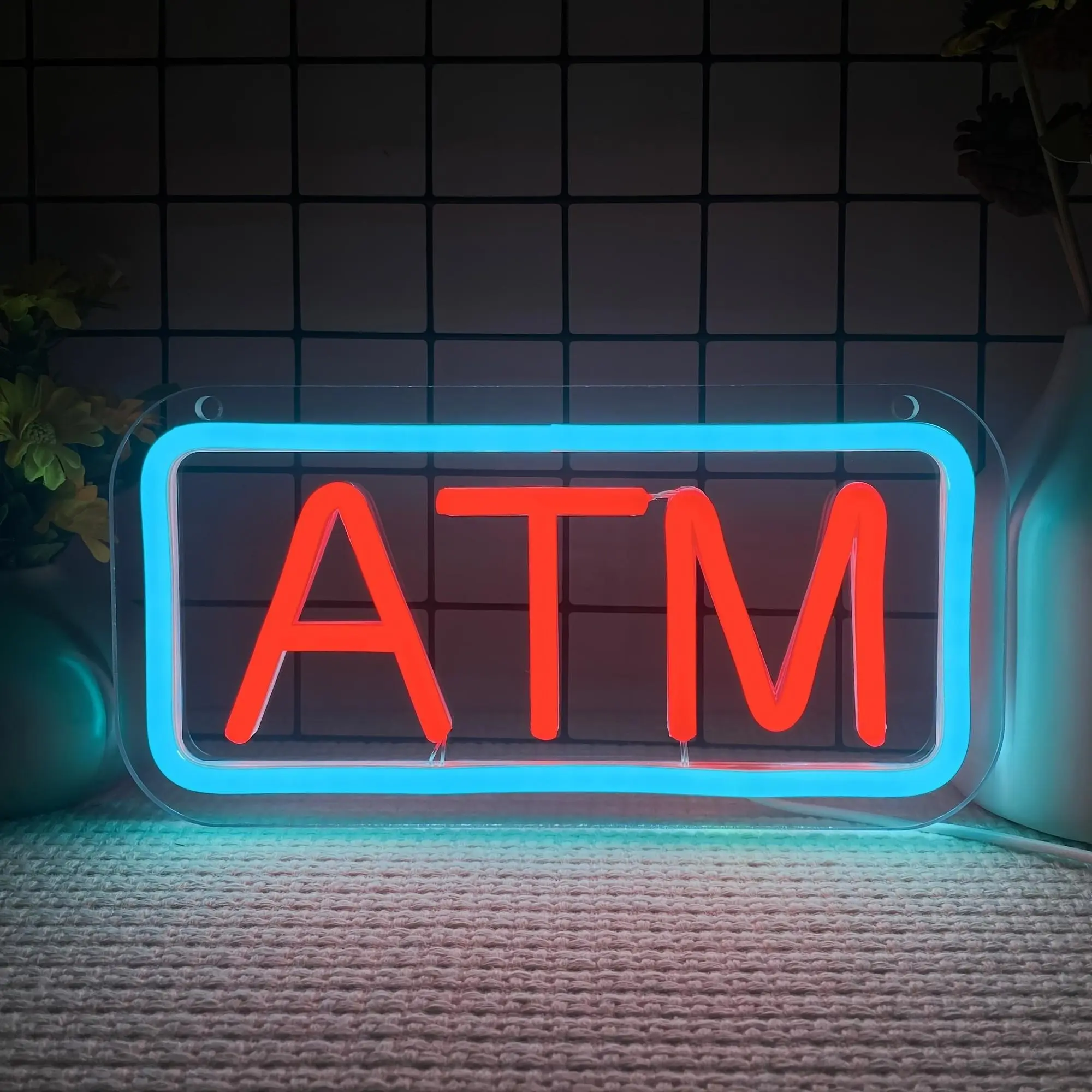 ATM LED Sign, USB Plug Neon Sign, Commercial Neon Light for Bank Supermarket Convenience Store, LED Neon Signs, Durable, Energy-saving, Easy To Install