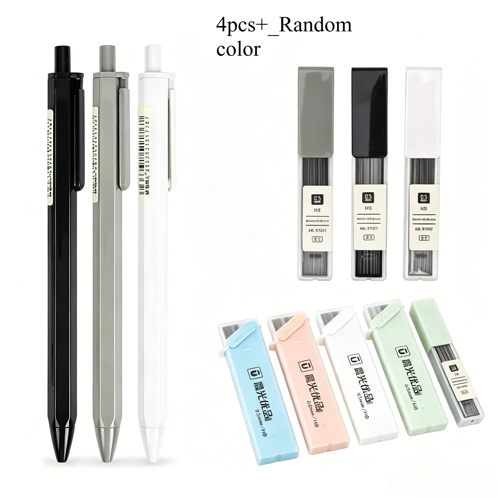 3-Pack automatic pencil set with 3 boxes of 0.5mm 60 HB pencil lead for a beautiful appearance, perfect for writing - office or school, back-to-school season, Mechanical Pencils