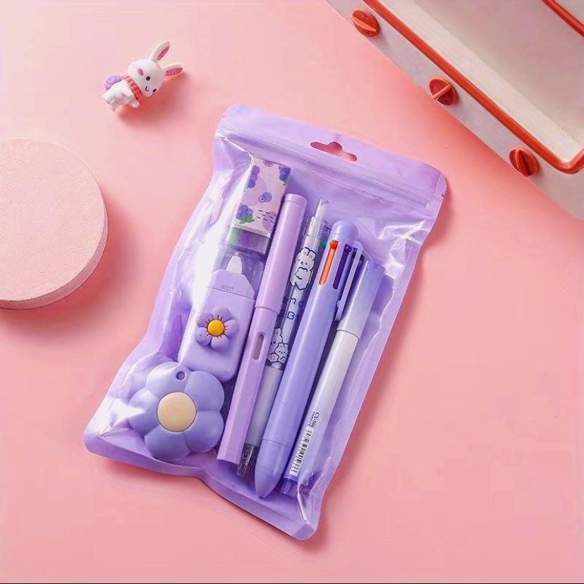 Cute Stationery Set, Writing Essential Kit, Student Gift, Home School Office Supplies, Learning Tools, Classroom Essentials, Desk Supplies Set