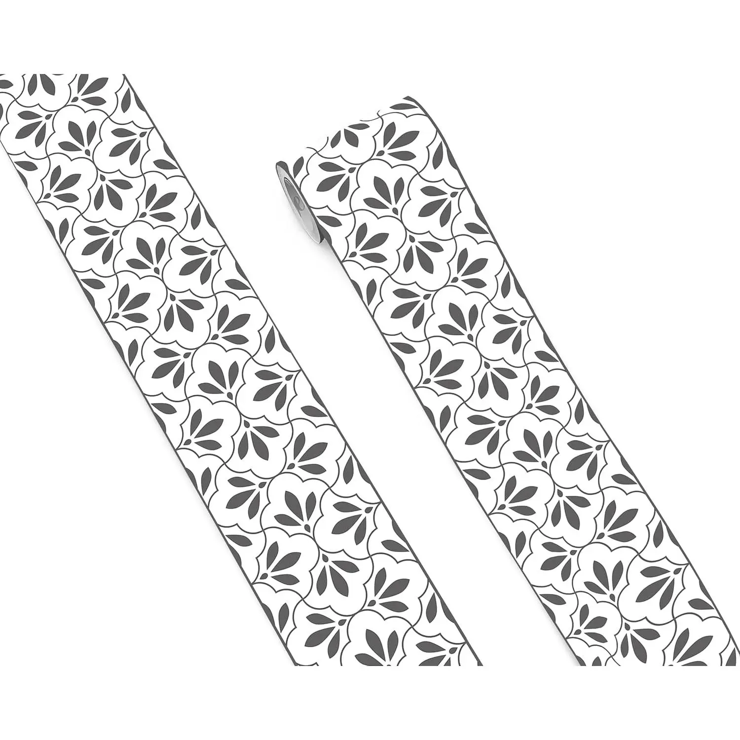 Self-Adhesive Peel and Stick Pre-Pasted Black and White Pattern Wallpaper Border, Easy to Apply Home Supply for Living Room, Bedroom (4x240in)