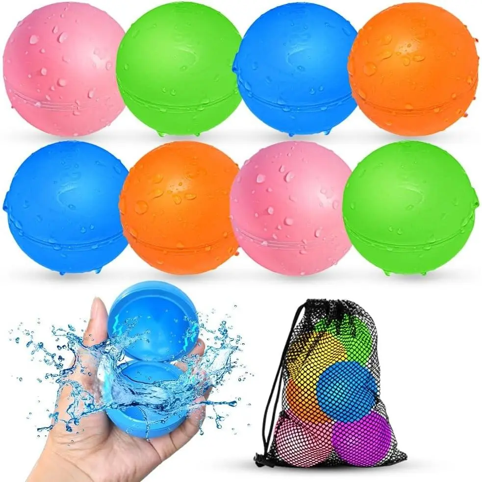 Reusable Water Balloons, Water Bombs Splash Ball, Magnetic Water Ball for Outdoor Games, Summer Party(8Pcs)