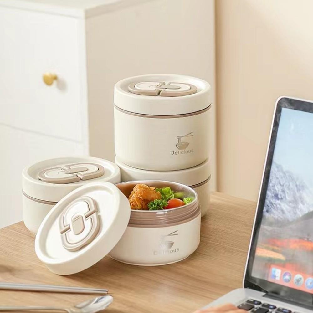 Stainless Steel Lunch Box with Lid & Cutlery, 1 Set 3/4 Boxes Large Capacity Food Storage Container with Insulated Bag, Portable Lunch Box for Camping, Picnic, School, Office