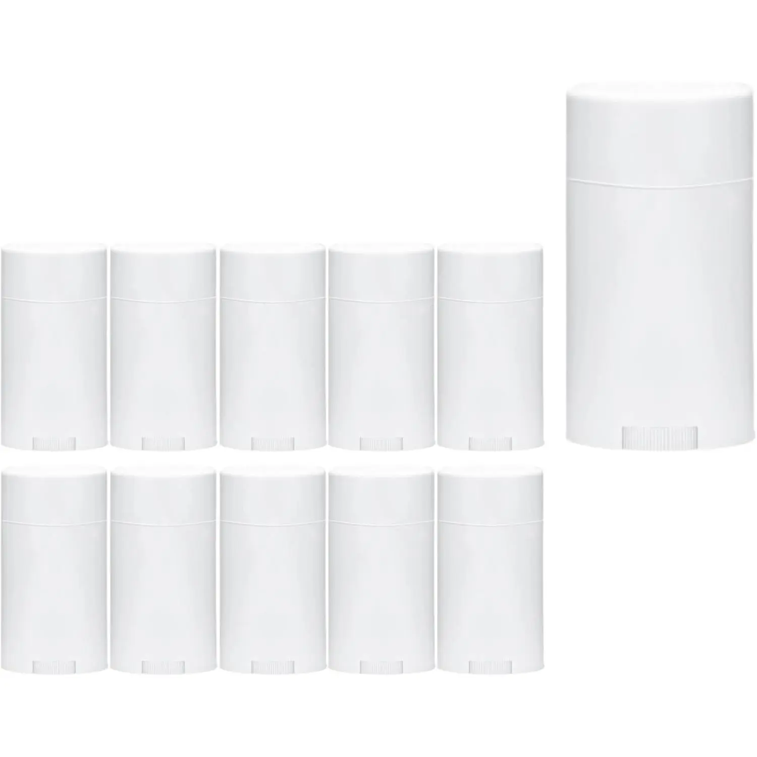 Smart Solutions 2oz White Deodorant Containers with Lids, 10 Pack | Empty Refillable Twist-Up Tubes for DIY Deodorant, Balm & Skincare, BPA-Free Plastic