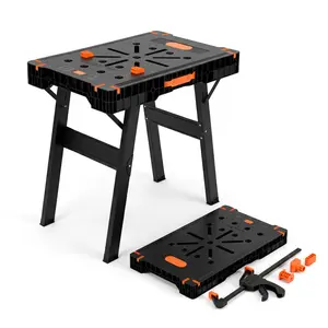 Foldable Work Bench for DIY – Portable Heavy Duty Workbench Table with Quick Setup for Garage Workshop, Home Improvement, Construction, Carpenters & Handyman Projects