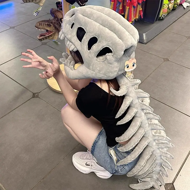 Dinosaur Skeleton Headgear Wholesale Exoskeleton Costume Plush Toy Funny Jurassic Dinosaur