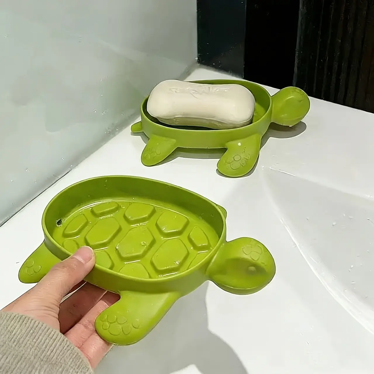 2pcs, Turtle Soap Box, Durable Design for Bathroom Use, Perfect Gift for Loved Ones, Unique Storage Solution for Soaps