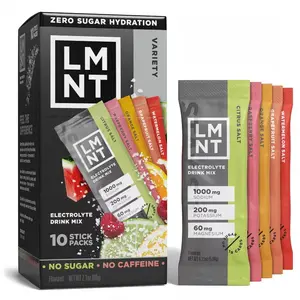 LMNT Zero-Sugar Electrolytes Sports Drink - Variety Pack - 2.1oz/10ct Nutrition Energy