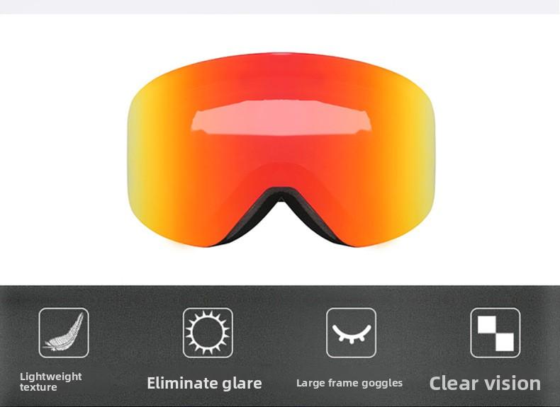 Ski mask, magnetic ski goggles, cylindrical lenses, anti-fog, unisex outdoor mountaineering, skiing, cycling goggles