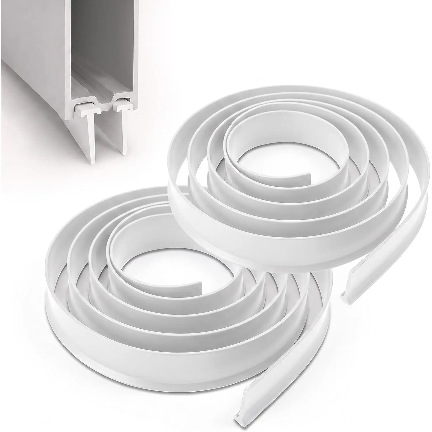 2-Pack White Andersen Pull-Down Storm Door Bottom Seal - Synthetic Glass/Plastic Fin Weatherstrip, Heavy-Duty Long Lengths (m) Shower Seals, Easy-to-Replace Door Hardware, Meters