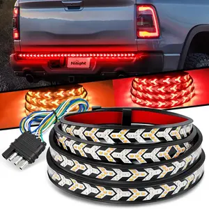 60 Inch LED Tailgate Light Strip, Red & Amber Brake Turn Signal Bar, Waterproof Truck Tailgate Lighting Accessory, High Visibility Running Light for Pickup SUV, Christmas Thanksgiving Car Gift