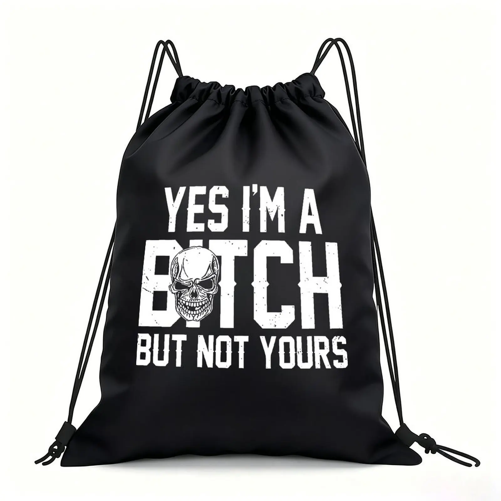 Portable Drawstring Sack Bag with Custom Graphic Print, Waterproof Polyester String Backpack for Gym Workout Swimming Hiking