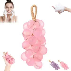 Crystal textured grape soap, handmade and skin-friendly. Creates nice fragrance while cleansing. Lovely and practical, thoughtful present for Christmas and daily gifting.