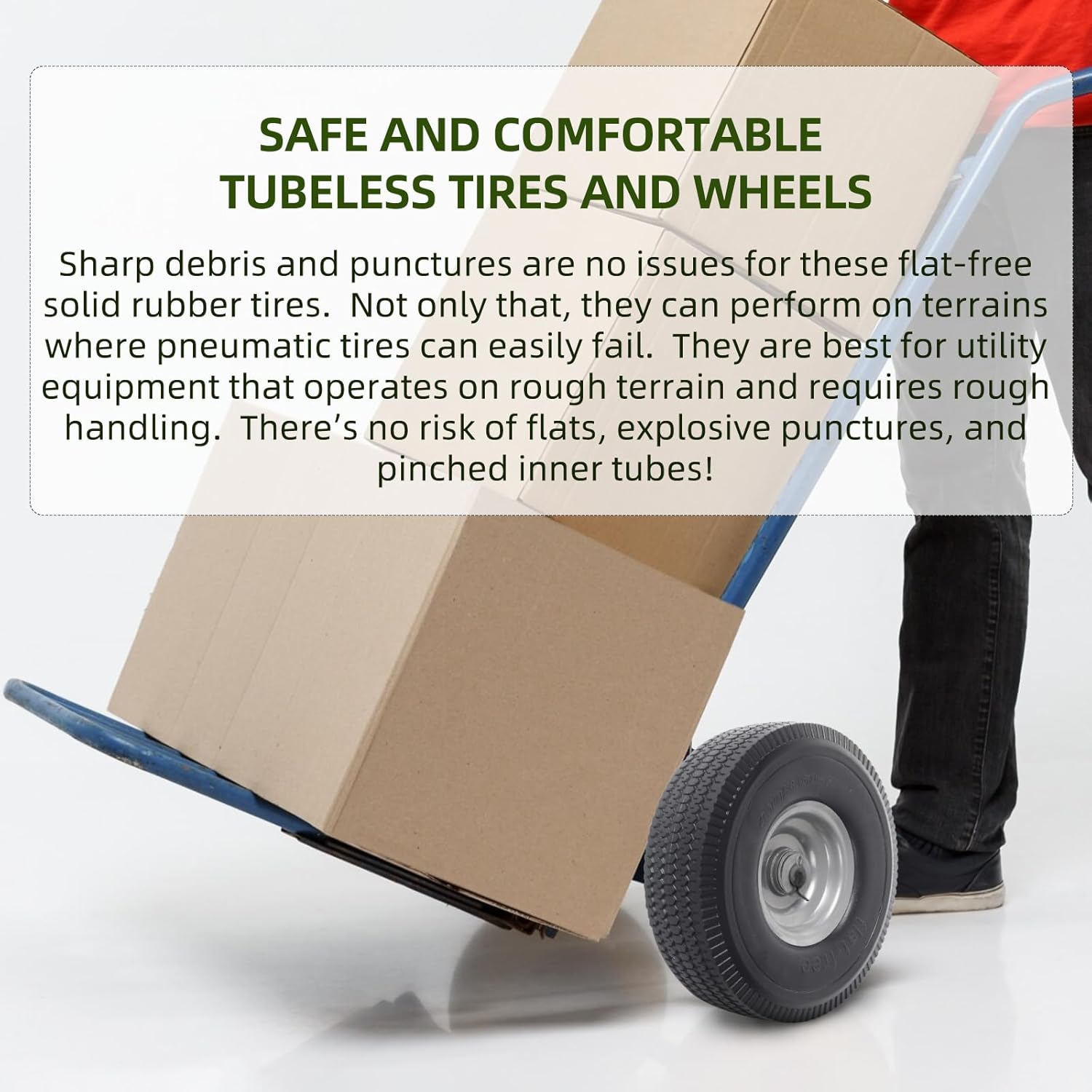 (2-Pack) 10-Inch Solid Wheel Replacement - 4.10/3.50-4 Flat Free Tire and Wheel with 5/8 extra 3/4 &1/2 Bearings and 2.25" Offset Hub - Compatible with Hand , Generator, Gorilla Carts (2-Pack) 10-Inch Solid Wheel Replacement - 4.10/3.50-4 Flat Free Tire and Wheel with 5/8 extra 3/4 &1/2 Bearings and 2.25" Offset Hub - Compatible with Hand , Generator, Gorilla Carts