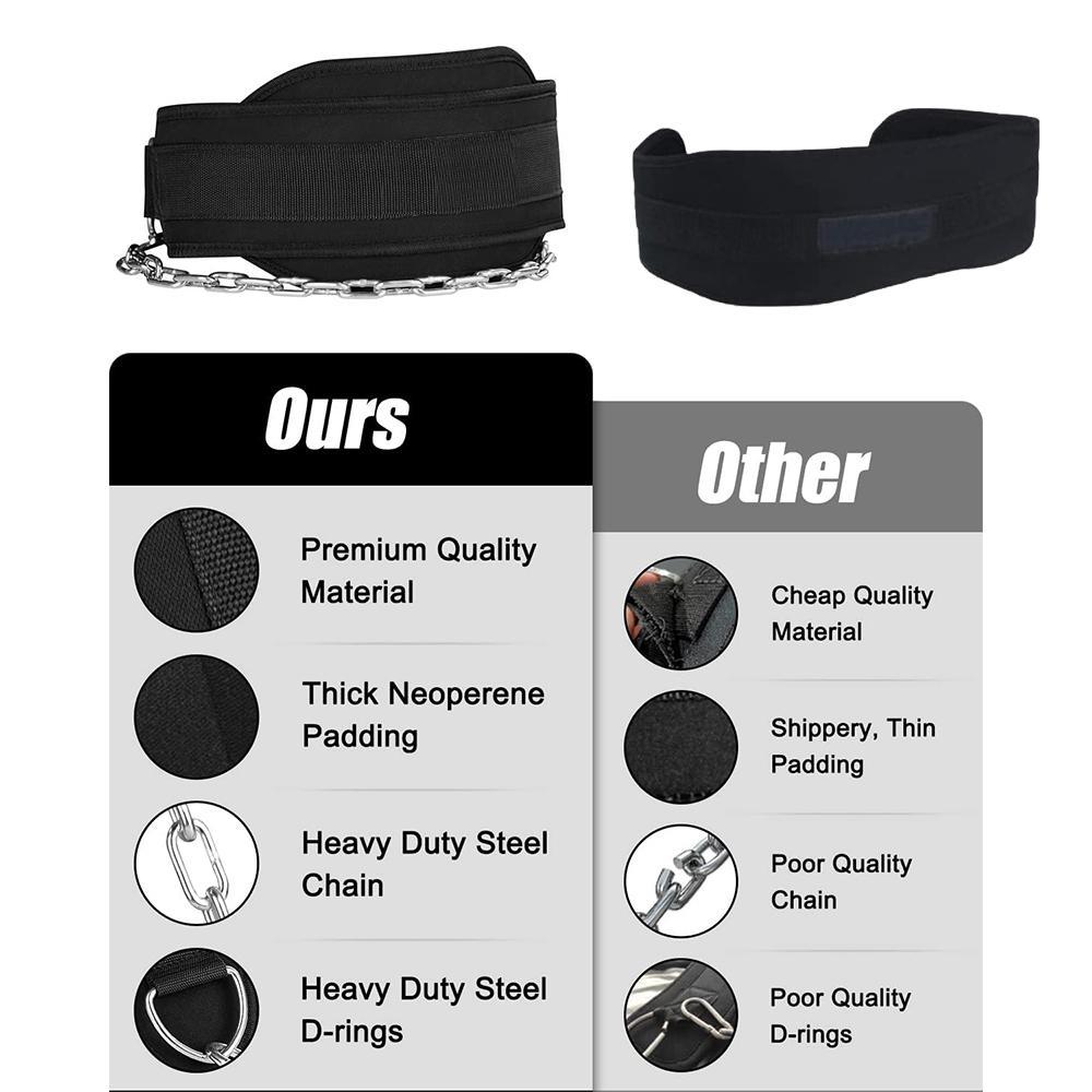 Weight Lifting Belt, 1 Count Workout Pull-ups Belt with Chain, Waist Dip Belt for Weightlifting, Squat, Training, Fitness, Men & Women