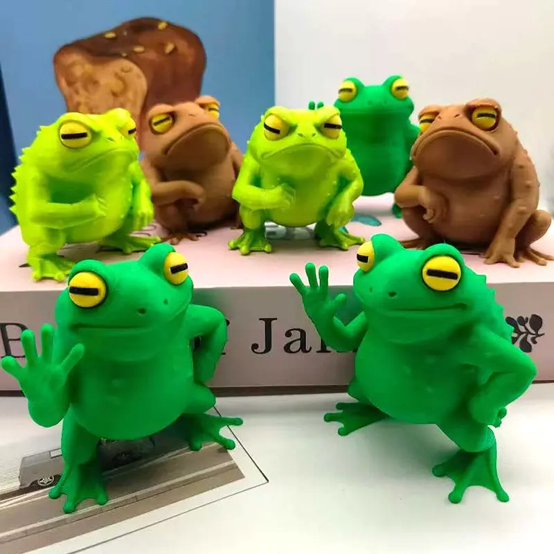 3D Printed Zen Frog Figurine, Cute Meditation Frog Decor, Home Desktop Craft, Halloween Gift, Christmas Gift, Party Gift