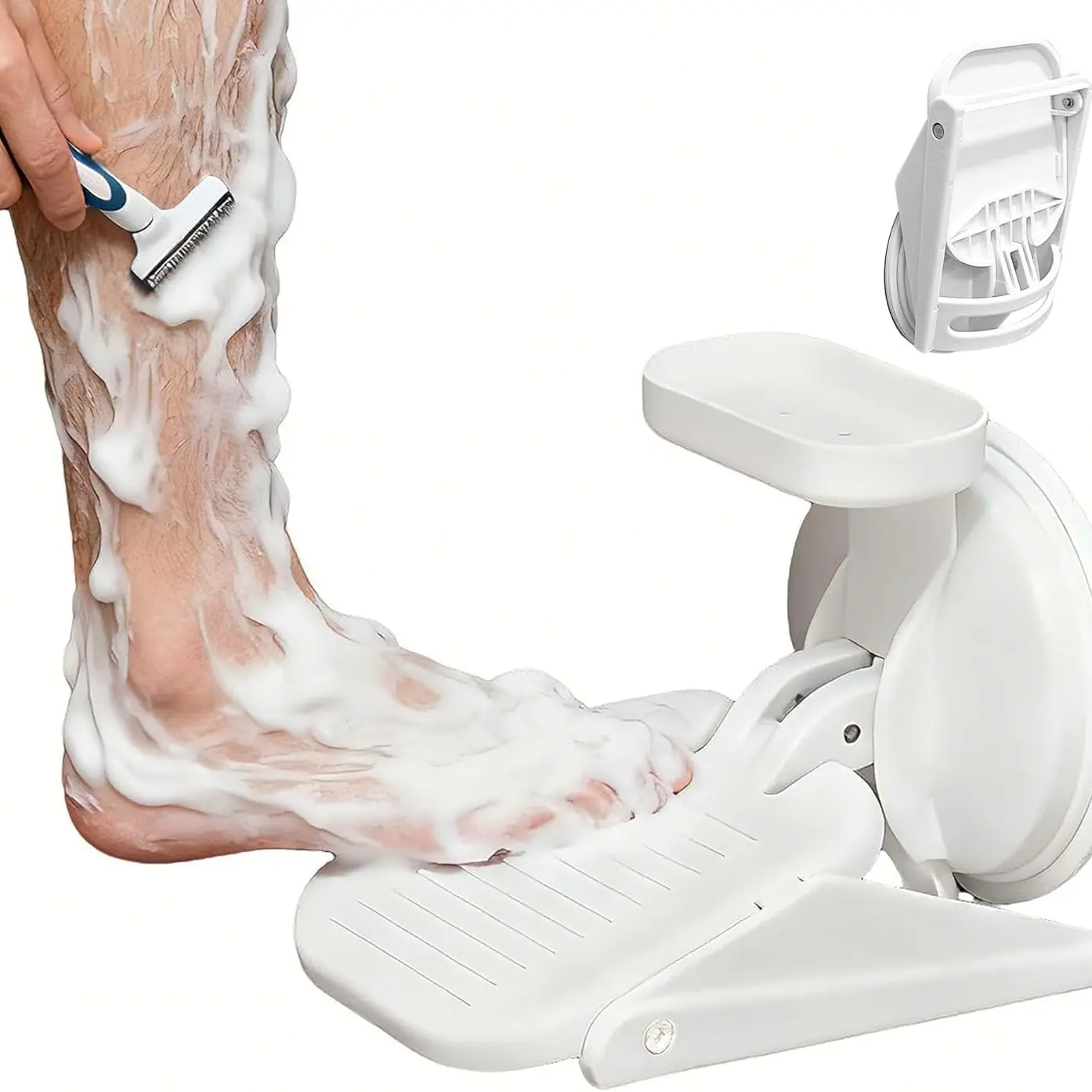 Upgrade Anti-Fall Bathroom Foot Rest, Shower Step Board Holder, Bath Suction Cup Foot Stool, Hot Selling Foot Bench Shelf, Reliable Support