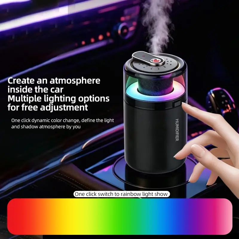 USB Starry Car Humidifier Diffuser, Portable Mini Nebulizer Air Freshener with RGB Ambient Light, Ideal for Cars, Home, Office, Car Fragrance Diffuser, Car Scent Diffuser
