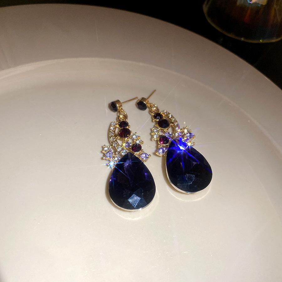 2 Pcs Inlaid Rhinestone Water Drop Necklace Earring Jewelry Sets for Women 2025 Hot Sale Personalized Wedding Bride Accessories