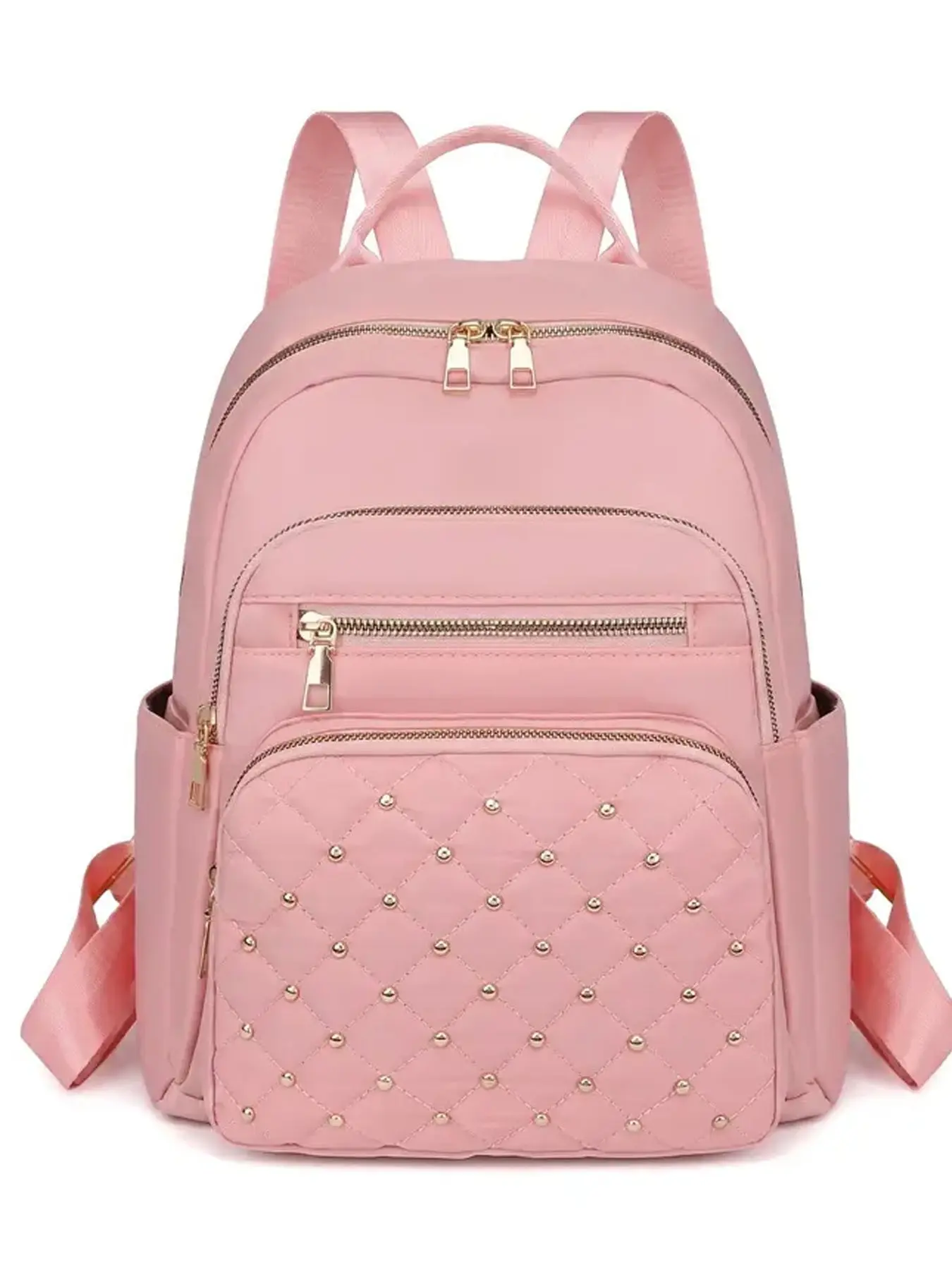 Women's Nylon Travel Backpack - Casual Lightweight Carry, Wear-Resistant, Durable Backpack, Large Capacity Daypack with Zipper Closure, Solid Colors (Black, Red, Pink, Gray) for Back to School Haul, Book Bags for School, Bags for Women, School Backpack