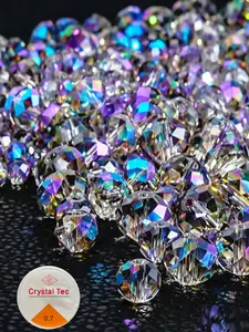 Ab Color Sparkling Crystal Round Beads, DIY Jewelry Making Kit, Glass Spacer Beads for Bracelets Necklaces Earrings, Craft Supplies Gift