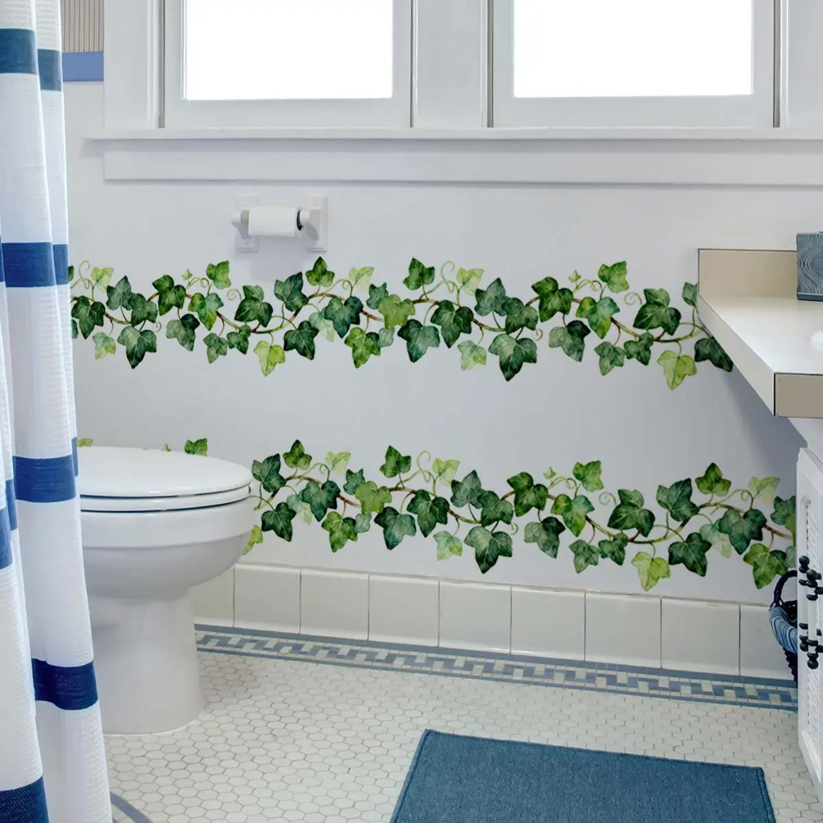 Vine Branch Wall Stickers Set (15x90cm X 2pcs), Holiday Home Decor, Decorative Sticker, Suitable for Living Room, Bedroom, Hallway, Christmas Decoration