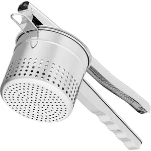 15oz Large Potato Ricer, Heavy Duty Stainless Steel Potato Masher with Ergonomic Handle, Multifunctional Kitchen Tool for Mashed Potatoes & Noodle Making