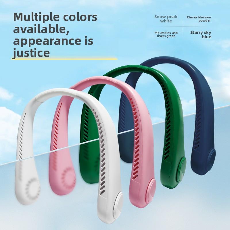 In-stock gift wholesale neck-mounted fan USB rechargeable outdoor high-power cooling small neck fan
