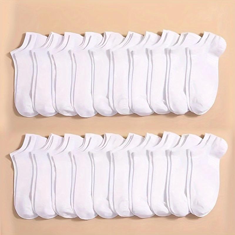 20/30/40/50 Pairs of Breathable and Comfortable Socks, Moisture Wicking, Lightweight and Soft, Suitable for Wearing All Seasons Minimalist Knitted Fabric Outfit Man