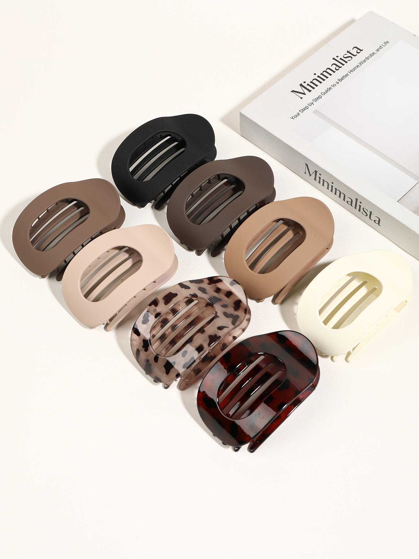 8-piece flat claw clip, matte large duck claw clip, Ponytail claw clip, strong fixing, suitable for women, thick hair, daily and formal occasions, durable, unisex claw clip