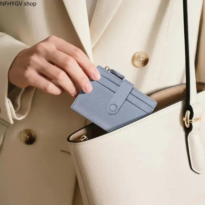Women's Korean Chic Pebbled Texture RFID Anti-Theft Bifold Clutch Wallet, Waterproof Zipper Multi-Card Slots All-Over Print Portable Fashion Card Holder For Daily Business Commute And Travel Use