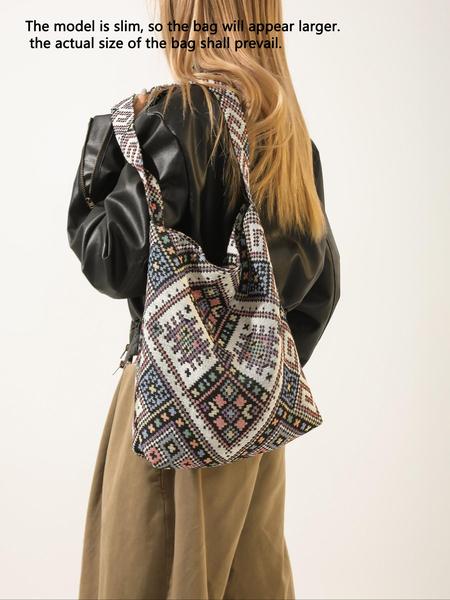 Women's Fashionable Butterfly Pattern Shoulder Bag, Shoulder Commuter Bag, Casual Versatile Handbag for Daily Used, Trendy All-match Bag for Commute, Work, Travel