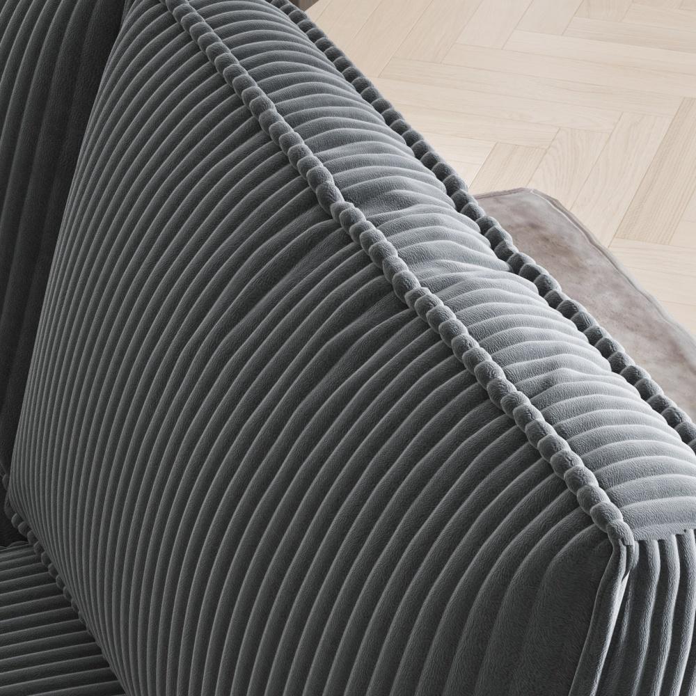 L-shaped 6-seater 133.4'' * 94.4'' Corduroy Sofa, Large Storage Armrests with Center Console, USB Charging, Left and Right Seats Can Be Switched Couch