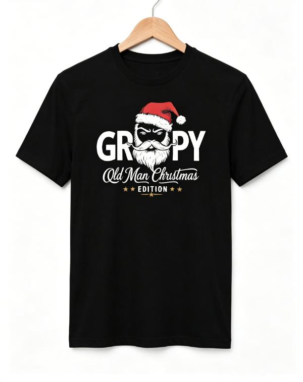 Casual Men’s Christmas Shirt – Funny Santa Graphic, Soft & Stretchy Fit