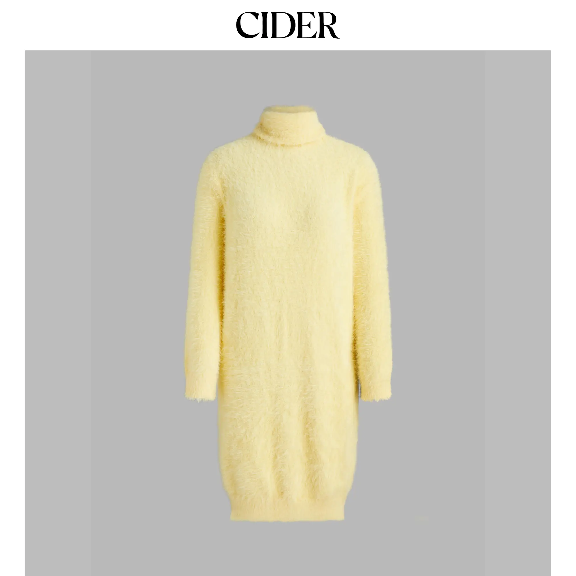 Cider [size 2-10] Knit High Neck Fuzzy Mini Dress SohoChic