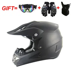 Motocross Helmet, Full Face Off-Road Shell & Ventilated Chin Guard, 4-Piece Set With Goggles Gloves & Mask, For teenager Trail Riding & Dirt Bike Racing, Shockproof Lightweight Impact-Safe Secure Fit