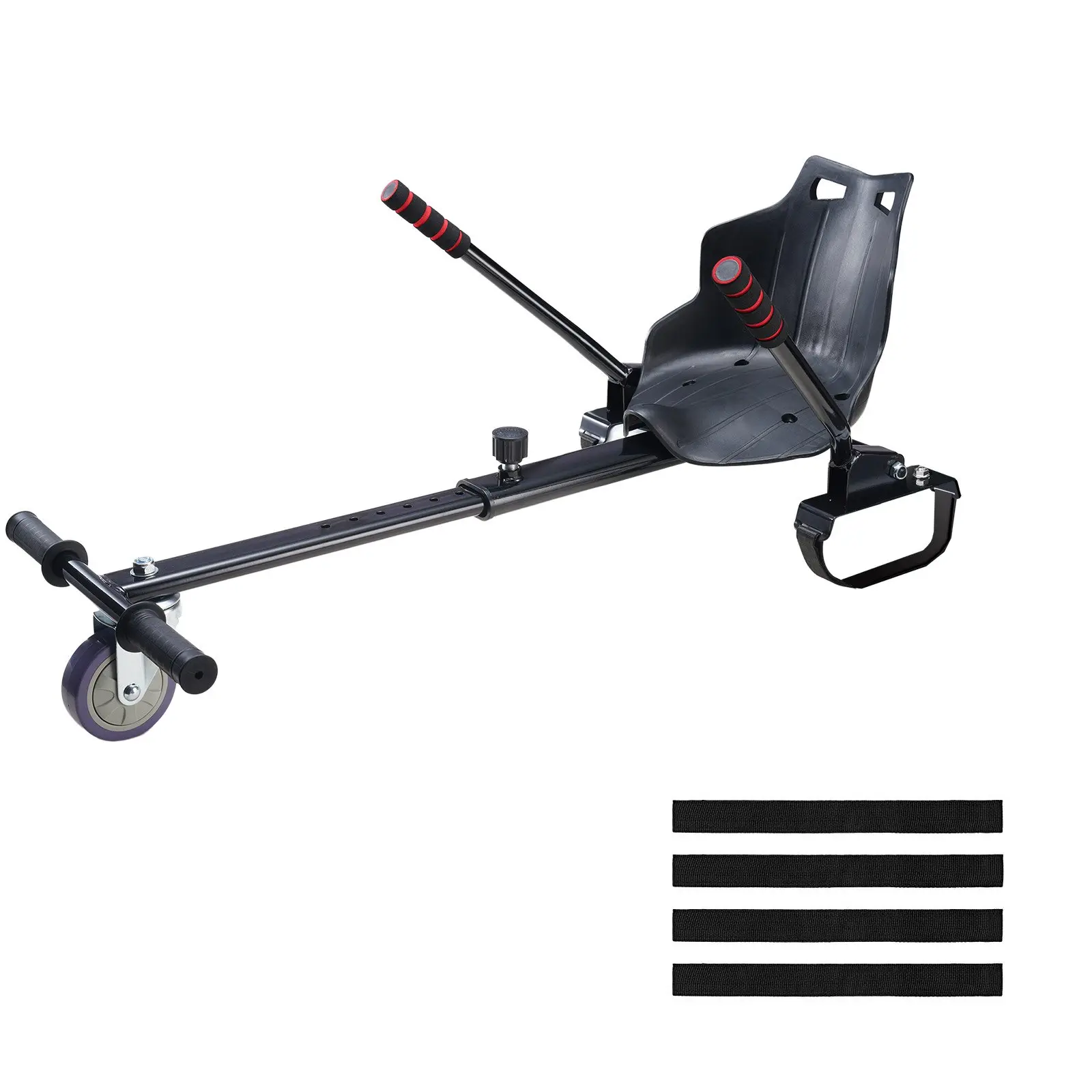 VEVOR Hoverboard Seat Attachment(Not included hoverboards), Compatible with All 6.5" 8" 8.5" 10" Hoverboards, Grips Control, Adjustable Frame Length and 220 LBS Load Capacity, Hover Board Go Karts Accessory, for Kids Adults.