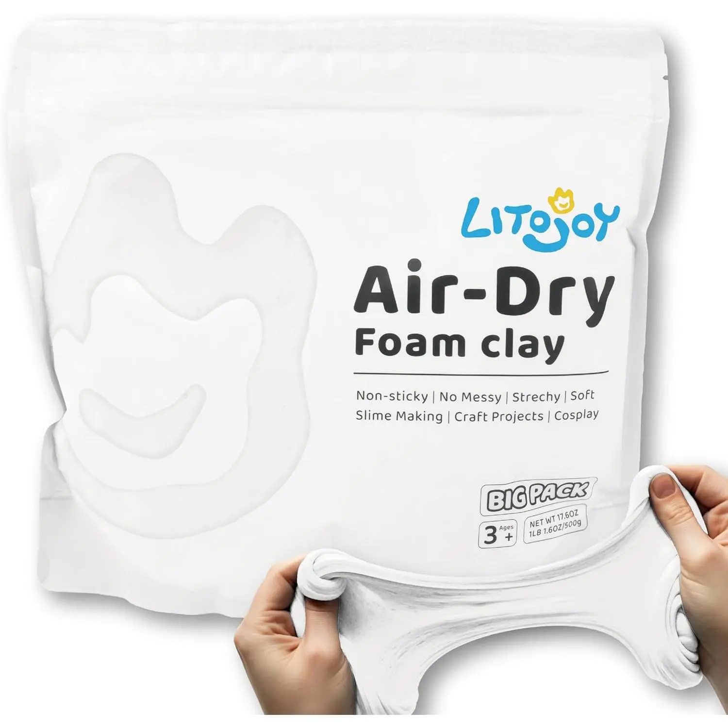 White Air Dry  Clay 500g/1.1lbs - Soft Modeling Clay for Art Projects,  Props, DIY Crafts and  Making (Light Weight & Easy to Mold), Cosplayer, Clay Crafting Ideas