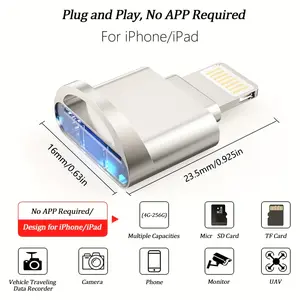 Lightning to Micro SD Card Reader Adapter for iPhone 14 13 12 11 X 8 7 Pro Max Plus Plug and Play TF Memory Card Viewer High Speed Data Photo Video Transfer Hub External Storage Expansion Portable Office Essential