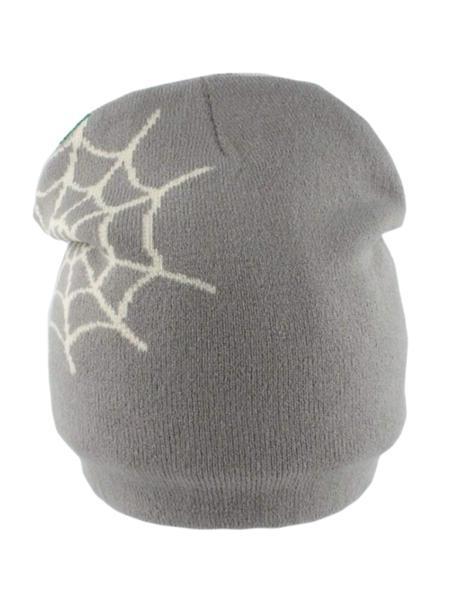 Men’s Letter Jacquard Spider Web Knit Hat Street Style Warm Beanie for Fall and Winter Fashionable Casual Winter Headwear